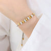 Wholesale Women's Devil's Eye Titanium Steel Bracelet With Geometric Design And Inlaid Zircon Electroplating
