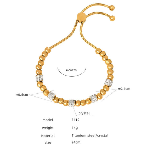 Wholesale Women's Devil's Eye Titanium Steel Bracelet With Geometric Design And Inlaid Zircon Electroplating