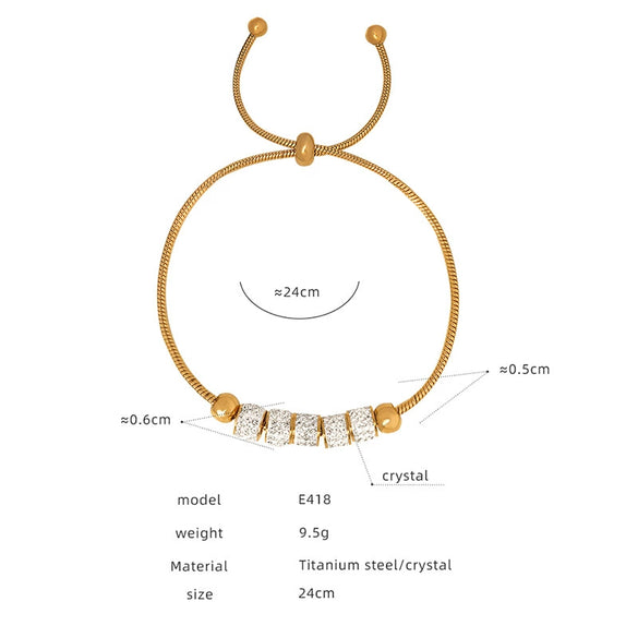 Wholesale Women's Devil's Eye Titanium Steel Bracelet With Geometric Design And Inlaid Zircon Electroplating