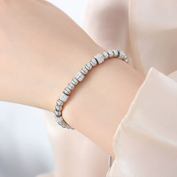Wholesale Women's Devil's Eye Titanium Steel Bracelet With Geometric Design And Inlaid Zircon Electroplating