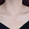 Wholesale Women's Diamond Design Heart Shaped 925 Silver Cross Chain Necklace