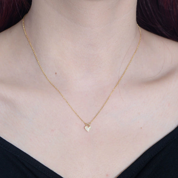 Wholesale Women's Diamond Design Heart Shaped 925 Silver Cross Chain Necklace