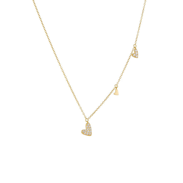 Wholesale Women's Diamond Heartshaped 925 Silver Cross Chain Necklace