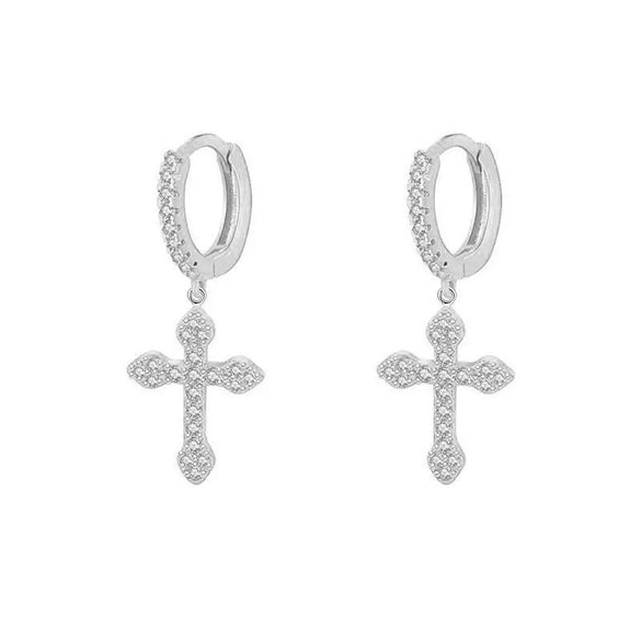 Wholesale Women's Diamond Zircon Cross Earrings