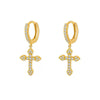 Wholesale Women's Diamond Zircon Cross Earrings
