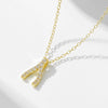 Wholesale Women's Diamondembedded Geometric Herringbone Pendant Cross Chain Necklace S925 Sterling Silver