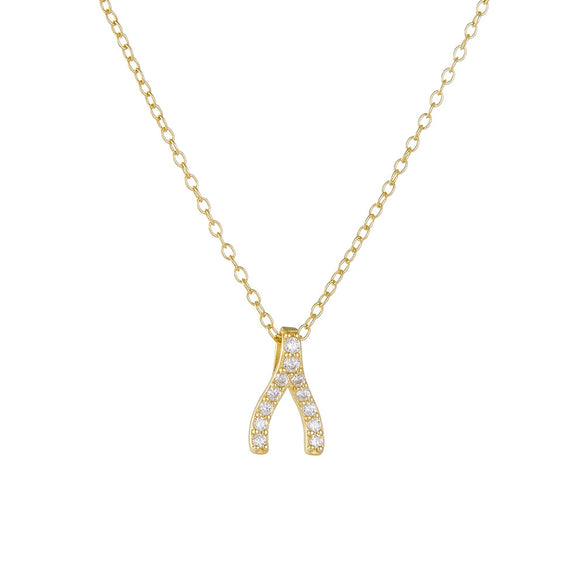 Wholesale Women's Diamondembedded Geometric Herringbone Pendant Cross Chain Necklace S925 Sterling Silver