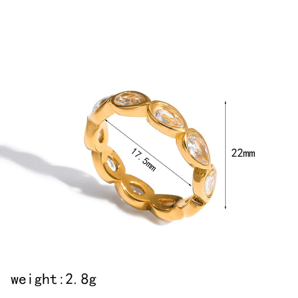Wholesale Women's Diamondset Heartshaped Stainless Steel Ring Stackable Jewelry