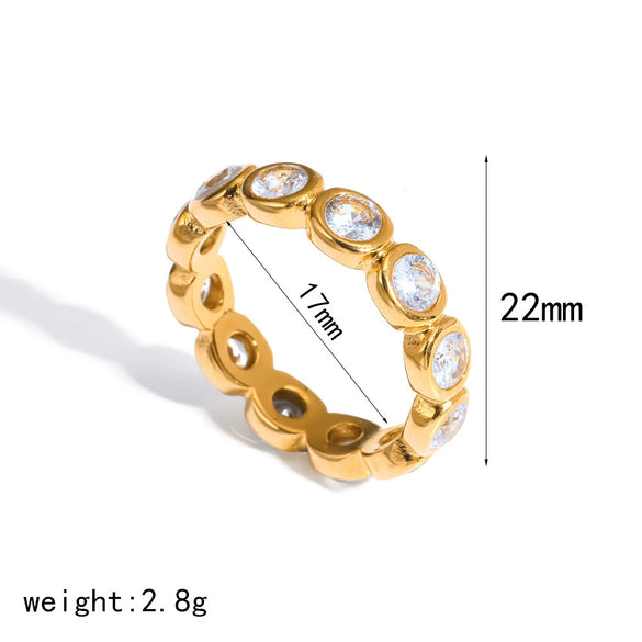 Wholesale Women's Diamondset Heartshaped Stainless Steel Ring Stackable Jewelry