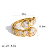 Wholesale Women's Diamondset Heartshaped Stainless Steel Ring Stackable Jewelry