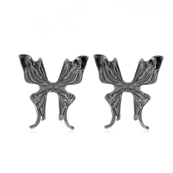 Wholesale Women's Diecast Electroplated Animal Butterfly Asymmetric Earrings