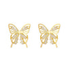 Wholesale Women's Diecast Electroplated Animal Butterfly Asymmetric Earrings