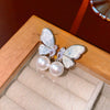 Wholesale Women's Diecast Silver Needle Blue Crystal Flower Pearl Earrings With Diamond Design And High Sense Style