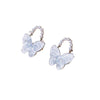 Wholesale Women's Diecast Silver Needle Blue Crystal Flower Pearl Earrings With Diamond Design And High Sense Style