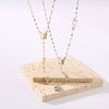 Wholesale Women's Distinctive Butterfly Inlaid Titanium Steel Clavicle Chain With Long Tail O Chain 18K Gold No Fading Electroplated In Furnace