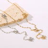 Wholesale Women's Distinctive Butterfly Inlaid Titanium Steel Clavicle Chain With Long Tail O Chain 18K Gold No Fading Electroplated In Furnace