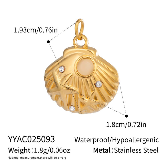 Wholesale Women's Diy Jewelry Pendant Ocean Style Seahorse Koi Conch Stainless Steel Electroplated Waterproof And Non Fading With Animal Patterns