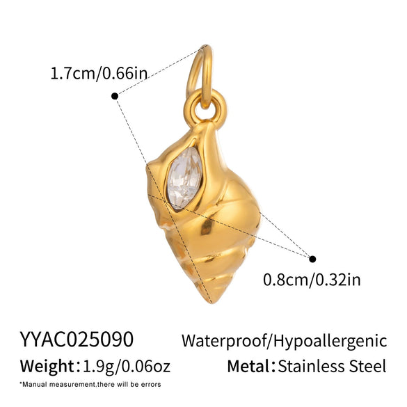 Wholesale Women's Diy Jewelry Pendant Ocean Style Seahorse Koi Conch Stainless Steel Electroplated Waterproof And Non Fading With Animal Patterns