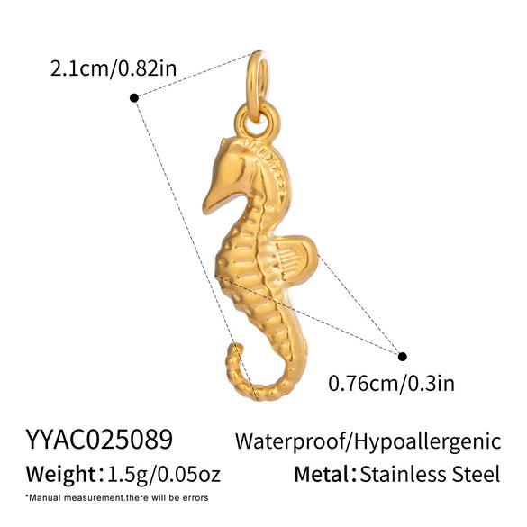Wholesale Women's Diy Jewelry Pendant Ocean Style Seahorse Koi Conch Stainless Steel Electroplated Waterproof And Non Fading With Animal Patterns