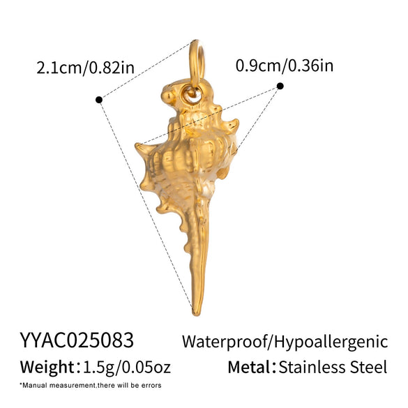 Wholesale Women's Diy Jewelry Pendant Ocean Style Seahorse Koi Conch Stainless Steel Electroplated Waterproof And Non Fading With Animal Patterns
