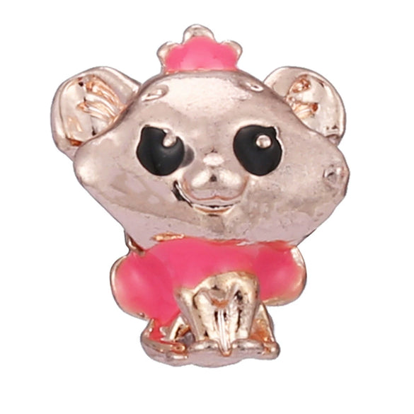 Wholesale Women's Diy Loose Beads Bracelet With Cartoon Animal Pendant Made Of Alloy Metal With Totem Pattern And Electroplating Treatment