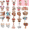 Wholesale Women's Diy Loose Beads Bracelet With Cartoon Animal Pendant Made Of Alloy Metal With Totem Pattern And Electroplating Treatment