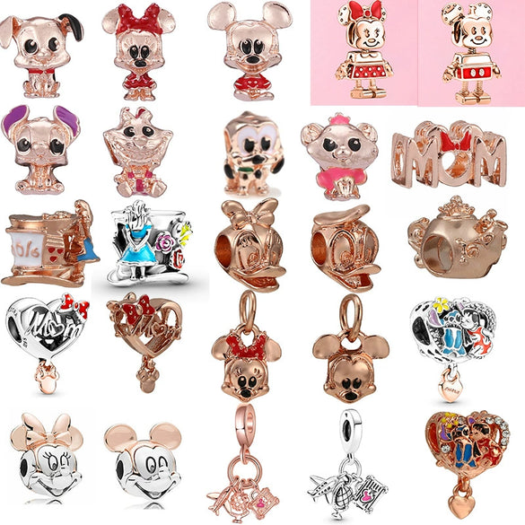 Wholesale Women's Diy Loose Beads Bracelet With Cartoon Animal Pendant Made Of Alloy Metal With Totem Pattern And Electroplating Treatment