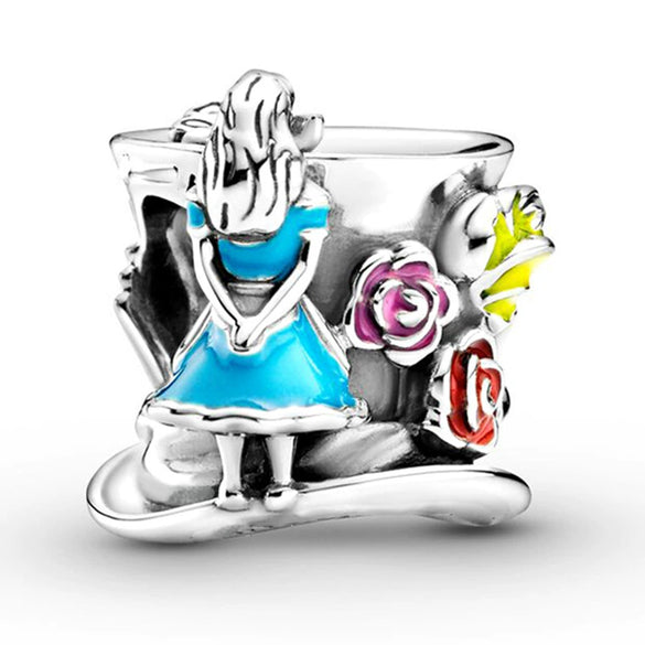 Wholesale Women's Diy Loose Beads Bracelet With Cartoon Animal Pendant Made Of Alloy Metal With Totem Pattern And Electroplating Treatment