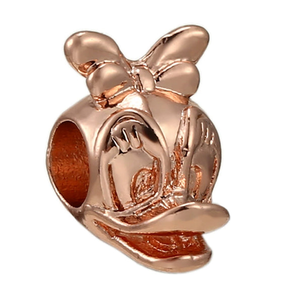 Wholesale Women's Diy Loose Beads Bracelet With Cartoon Animal Pendant Made Of Alloy Metal With Totem Pattern And Electroplating Treatment