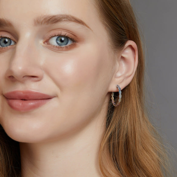 Wholesale Women's Dopamine Geometric Diamond And S925 Silver Earrings