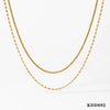 Wholesale Women's Double Chain Anklet Necklace Bracelet Suit With Cauliflower Chain And Rice Bead Chain Stainless Steel Electroplating Niche Geometric Joker Design