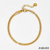 Wholesale Women's Double Chain Anklet Necklace Bracelet Suit With Cauliflower Chain And Rice Bead Chain Stainless Steel Electroplating Niche Geometric Joker Design