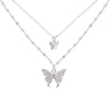 Wholesale Women's Double Layer Butterfly Sterling Silver Collarbone Necklace With Simple Elegant Niche Design And Fairy Style Cross Chain Diamond Designed Animal Patterned