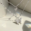 Wholesale Women's Double Layer Butterfly Sterling Silver Collarbone Necklace With Simple Elegant Niche Design And Fairy Style Cross Chain Diamond Designed Animal Patterned
