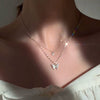 Wholesale Women's Double Layer Butterfly Sterling Silver Collarbone Necklace With Simple Elegant Niche Design And Fairy Style Cross Chain Diamond Designed Animal Patterned