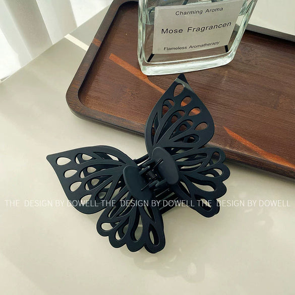 Wholesale Women's Double Layer Hollow Butterfly Hairpin With Shark Clip Plastic And Resin Handmade Headdress