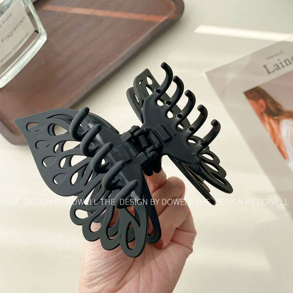 Wholesale Women's Double Layer Hollow Butterfly Hairpin With Shark Clip Plastic And Resin Handmade Headdress