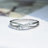 Wholesale Women's Double Layer Hollow Cross Ring Jewelry Copper Geometric Zircon Inlay
