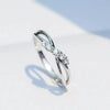 Wholesale Women's Double Layer Hollow Cross Ring Jewelry Copper Geometric Zircon Inlay
