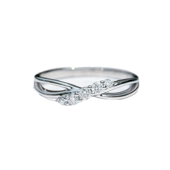 Wholesale Women's Double Layer Hollow Cross Ring Jewelry Copper Geometric Zircon Inlay