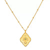 Wholesale Women's Double Layer Overlapping Sun Moon Devil's Eye Snake Necklace In Titanium Steel With Geometric Pattern And 18K True Gold Color Electroplated Finish