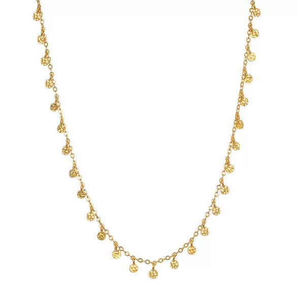 Wholesale Women's Double Layer Overlapping Sun Moon Devil's Eye Snake Necklace In Titanium Steel With Geometric Pattern And 18K True Gold Color Electroplated Finish