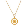 Wholesale Women's Double Layer Overlapping Sun Moon Devil's Eye Snake Necklace In Titanium Steel With Geometric Pattern And 18K True Gold Color Electroplated Finish