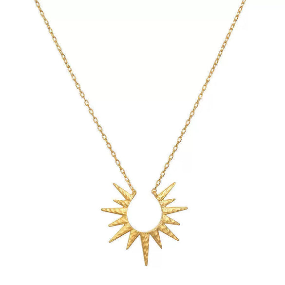 Wholesale Women's Double Layer Overlapping Sun Moon Devil's Eye Snake Necklace In Titanium Steel With Geometric Pattern And 18K True Gold Color Electroplated Finish