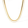 Wholesale Women's Double Layer Snake Bone Stainless Steel Necklace With Geometric Style And Electroplating