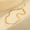 Wholesale Women's Double Layer Snake Bone Stainless Steel Necklace With Geometric Style And Electroplating