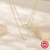 Wholesale Women's Double Layer Stacked S925 Sterling Silver Love Heart Pattern O Chain Necklace With Electroplating