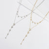 Wholesale Women's Double Layer Stacked Yshaped 925 Sterling Silver Geometric Necklace With Electroplating