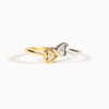 Wholesale Women's Double Love Zircon Color Separation Ring 925 Sterling Silver Geometric Electroplated