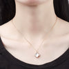 Wholesale Women's Double Sided Four Leaf White Fritillary 925 Sterling Silver Necklace With 18K Rose Gold Electroplated Finish